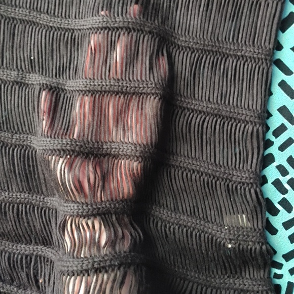 Open knit dark academia style black sweater dress - Picture 4 of 4